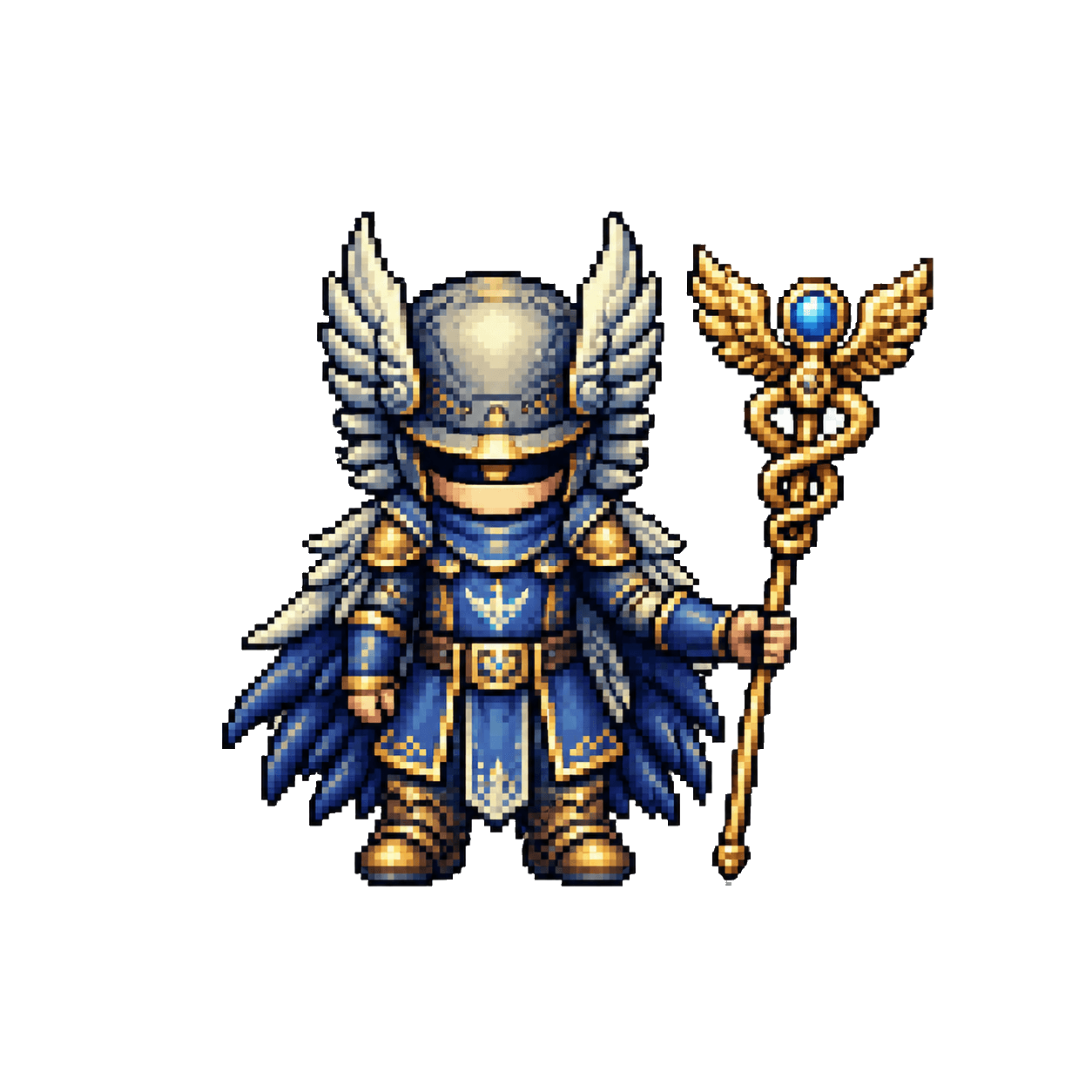 Pixel-art Hermes guardian untuk Beginner Course